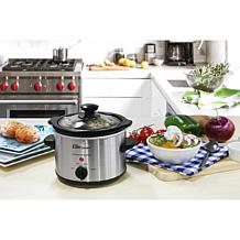 Maxi-Matic Elite Gourmet 1.5 Qt. Mini Slow Cooker in Stainless Steel
