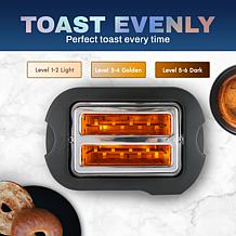 Maxi-Matic Elite Gourmet Stainless Steel 2-Slice LED Toaster + Bagels