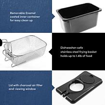 Maxi-Matic Elite Gourmet Stainless Steel 2Qt. Immersion Deep Fryer