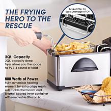 Maxi-Matic Elite Gourmet Stainless Steel 2Qt. Immersion Deep Fryer