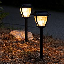 Maxsa Solar Wave Glass Post Cap & Path Lights - 2-pack