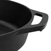 MegaChef 12" Round Pre-Seasoned Cast Iron Frying Pan - Black