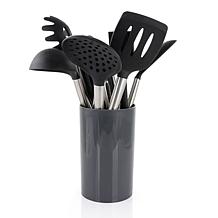 MegaChef Gray Silicone and Stainless Steel Cooking Utensils, Set of 14
