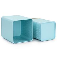 MegaChef Square Iron Canister Set, Turquoise - 3 Piece