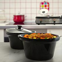 MegaChef Triple 2.5 Quart Slow Cooker and Buffet Server in Brushed ...