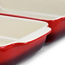 Megagoods Crock Pot Artisan 2-Piece Stoneware Bake Pans - Gradient Red