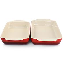 Megagoods Crock Pot Artisan 2-Piece Stoneware Bake Pans - Gradient Red
