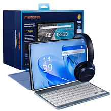 Memorex 11" 128GB Tablet Bundle w/Keyboard, Case & Wireless Headphones