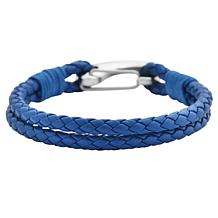 Men's Braided Leather 2-Strand Bracelet