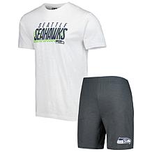Men's Concepts Sport Charcoal/White Seattle Seahawks Downfield T-Sh...