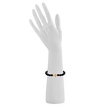 Men's Cross Design Beaded Stretch Bracelet