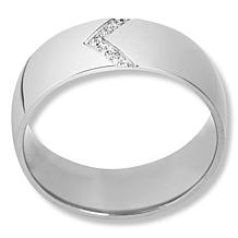 Men's Stainless Steel Arrow CZ Accent Band Ring