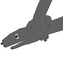 Men's Stainless Steel Black Glass Signet Ring