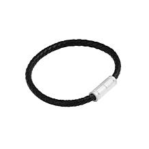 Men's Stainless Steel Clasp Braided Leather Bracelet