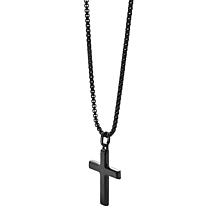 Men's Stainless Steel Cross Pendant with Chain Necklace