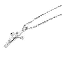 Men's Stainless Steel Crucifix Pendant with Chain Necklace