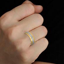 Men's Two-Tone Stainless Steel CZ Band Ring