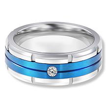Men's Two-Tone Stainless Steel Tire Tread Spinner Band Ring Men's Two-Tone Stainless Steel Tire Tread Spinner Band Ring