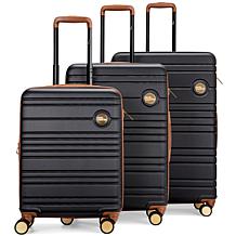 Miami CarryOn Brickell 3 Piece Expandable Retro Spinner Luggage Set