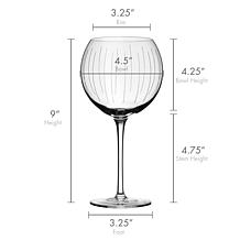 Mikasa Cheers Set of 4 Etched-Crystal Balloon Glasses