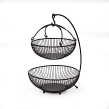 Mikasa Gourmet Basics Spindle 2-Tier Basket With Banana Hook