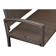 Miles Patio Bench In Mocha Wicker