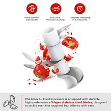 Milex Insta Chop Plus 12-Cup Glass Bowl Food Processor