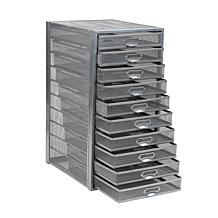 Mind Reader 10-Drawer Mesh Metal Storage Cabinet