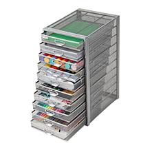 Mind Reader 10-Drawer Mesh Metal Storage Cabinet