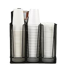 Mind Reader 14-Compartment 3-Tier Large Breakroom Organizer Black Mesh