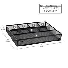 Mind Reader 2-Piece Mesh Deep Drawer Desk Organizer