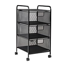 Mind Reader 3-Drawer Metal Mesh Rolling Storage Cart