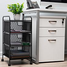 Mind Reader 3-Drawer Metal Mesh Rolling Storage Cart