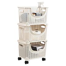 Mind Reader 3-Tier Stackable Rolling Storage Bins Set