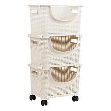 Mind Reader 3-Tier Stackable Rolling Storage Bins Set