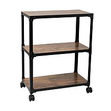 Mind Reader 3-Tier Wood & Metal All-Purpose Utility Cart - Black/Brown