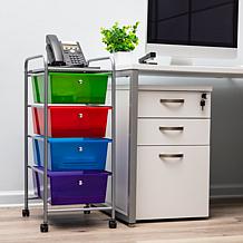 Mind Reader 4-Drawer All-Purpose Rolling Storage Cart - Multi Color