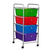 Mind Reader 4-Drawer All-Purpose Rolling Storage Cart - Multi Color