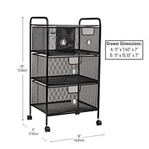 Mind Reader 4-Drawer Rolling Mesh Office Storage Cart