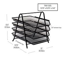 Mind Reader 4-Tier Paper Tray Desktop Organizer File Storage Pack of 2