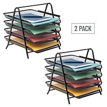 Mind Reader 4-Tier Paper Tray Desktop Organizer File Storage Pack of 2