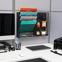 Mind Reader 4 Tier Wall Mount Vertical File Storage and Shelves