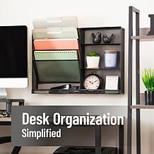 Mind Reader 4 Tier Wall Mount Vertical File Storage and Shelves