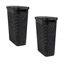 Mind Reader 40 Liter Laundry Hamper Set of 2 Black