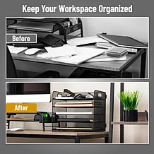 Mind Reader 5 Tier Paper Tray Desktop Organizer