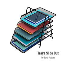 Mind Reader 5-Tier Paper Tray Desktop Organizer File Storage Pack of 2