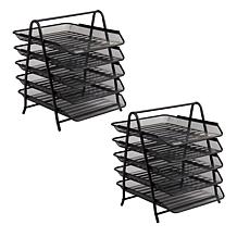 Mind Reader 5-Tier Paper Tray Desktop Organizer File Storage Pack of 2