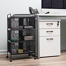 Mind Reader 6-Drawer Rolling Mesh Office Cart