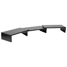 Mind Reader Adjustable 2-Tier Dual Monitor Riser, Black