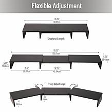 Mind Reader Adjustable 2-Tier Dual Monitor Riser, Black